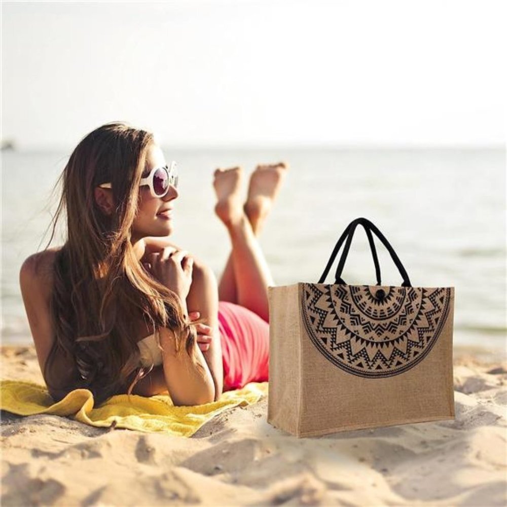 Tote Handmade Weaving Print Bohemian Print - Picture 2 of 6